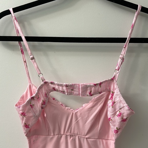 Pink Floral Low Back Mini Dress - Picture 3 of 4